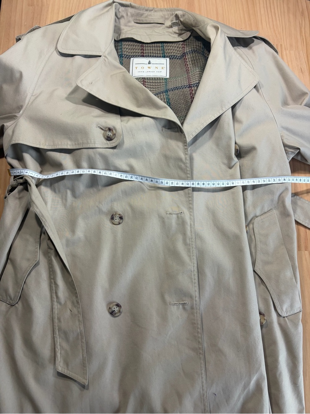 Vintage Trench Coat with Plaid Lining W - Picture 6 of 13